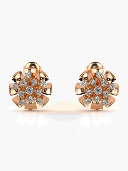 Valanova - Sterling Silver Plated with Rose Gold and Certified Lab Grown Diamond 0.31 Cts Earrings