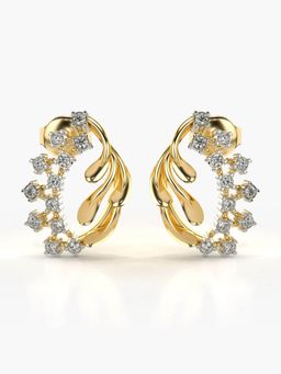 Valanova - Sterling Silver Plated with Yellow Gold and Certified Lab Grown Diamond 0.29 Cts Earrings