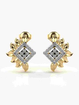 Valanova - Sterling Silver Plated with Yellow Gold and Certified Lab Grown Diamond 0.46 Cts Earrings