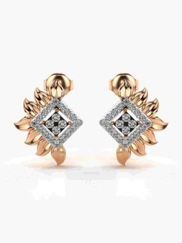 Valanova - Sterling Silver Plated with Rose Gold and Certified Lab Grown Diamond 0.46 Cts Earrings