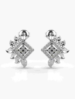 Valanova - Sterling Silver Plated with White Gold and Certified Lab Grown Diamond 0.46 Cts Earrings