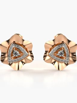 Valanova - Sterling Silver Plated with Rose Gold and Certified Lab Grown Diamond 0.61 Cts Earrings