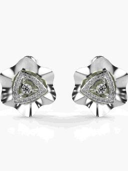 Valanova - Sterling Silver Plated with White Gold and Certified Lab Grown Diamond 0.61 Cts Earrings