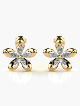 Valanova - Sterling Silver Plated with Yellow Gold and Certified Lab Grown Diamond 0.28 Cts Earrings