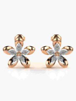 Valanova - Sterling Silver Plated with Rose Gold and Certified Lab Grown Diamond 0.28 Cts Earrings