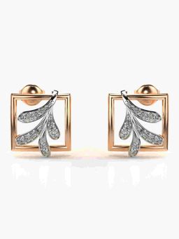 Valanova - Sterling Silver Plated with Rose Gold and Certified Lab Grown Diamond 0.28 Cts Earrings