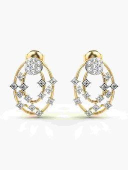 Valanova - Sterling Silver Plated with Yellow Gold and Certified Lab Grown Diamond 0.62 Cts Earrings