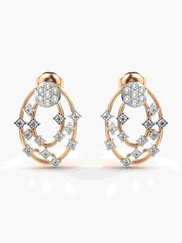 Valanova - Sterling Silver Plated with Rose Gold and Certified Lab Grown Diamond 0.62 Cts Earrings