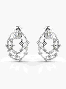 Valanova - Sterling Silver Plated with White Gold and Certified Lab Grown Diamond 0.62 Cts Earrings