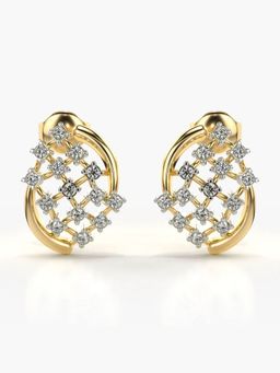 Valanova - Sterling Silver Plated with Yellow Gold and Certified Lab Grown Diamond 0.34 Cts Earrings