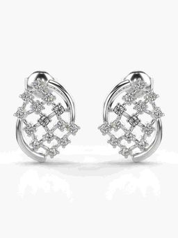 Valanova - Sterling Silver Plated with White Gold and Certified Lab Grown Diamond 0.34 Cts Earrings