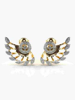 Valanova - Sterling Silver Plated with Yellow Gold and Certified Lab Grown Diamond 0.50 Cts Earrings