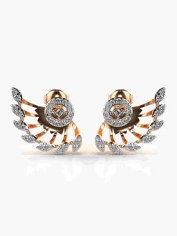 Valanova - Sterling Silver Plated with Rose Gold and Certified Lab Grown Diamond 0.50 Cts Earrings