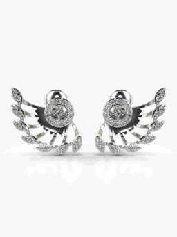 Valanova - Sterling Silver Plated with White Gold and Certified Lab Grown Diamond 0.50 Cts Earrings