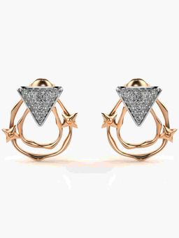 Valanova - Sterling Silver Plated with Rose Gold and Certified Lab Grown Diamond 0.40 Cts Earrings