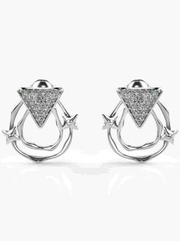 Valanova - Sterling Silver Plated with White Gold and Certified Lab Grown Diamond 0.40 Cts Earrings