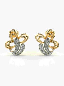 Valanova - Sterling Silver Plated with Yellow Gold and Certified Lab Grown Diamond 0.29 Cts Earrings
