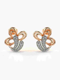 Valanova - Sterling Silver Plated with Rose Gold and Certified Lab Grown Diamond 0.29 Cts Earrings