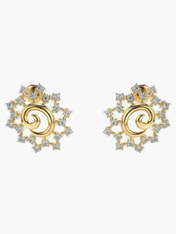 Valanova - Sterling Silver Plated with Yellow Gold and Certified Lab Grown Diamond 0.56 Cts Earrings