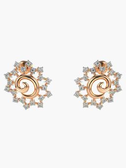 Valanova - Sterling Silver Plated with Rose Gold and Certified Lab Grown Diamond 0.56 Cts Earrings