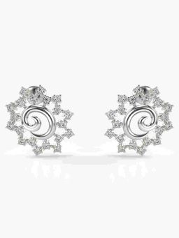 Valanova - Sterling Silver Plated with White Gold and Certified Lab Grown Diamond 0.56 Cts Earrings