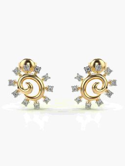 Valanova - Sterling Silver Plated with Yellow Gold and Certified Lab Grown Diamond 0.28 Cts Earrings