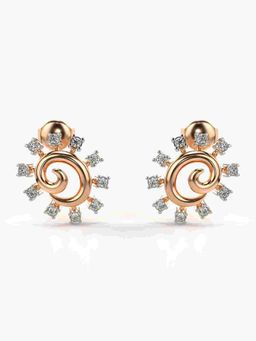 Valanova - Sterling Silver Plated with Rose Gold and Certified Lab Grown Diamond 0.28 Cts Earrings