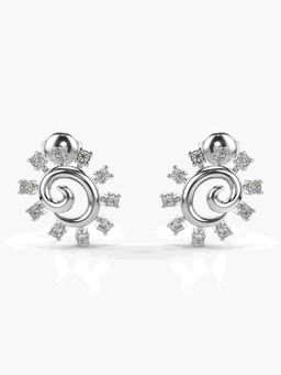 Valanova - Sterling Silver Plated with White Gold and Certified Lab Grown Diamond 0.28 Cts Earrings