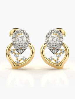 Valanova - Sterling Silver Plated with Yellow Gold and Certified Lab Grown Diamond 0.47 Cts Earrings