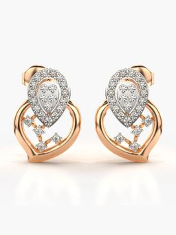 Valanova - Sterling Silver Plated with Rose Gold and Certified Lab Grown Diamond 0.47 Cts Earrings