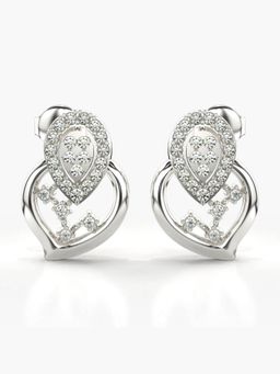 Valanova - Sterling Silver Plated with White Gold and Certified Lab Grown Diamond 0.47 Cts Earrings