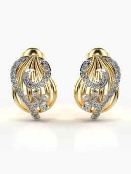 Valanova - Sterling Silver Plated with Yellow Gold and Certified Lab Grown Diamond 0.49 Cts Earrings