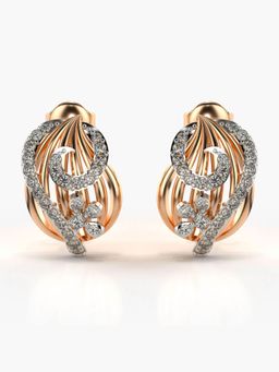 Valanova - Sterling Silver Plated with Rose Gold and Certified Lab Grown Diamond 0.49 Cts Earrings