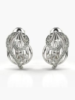 Valanova - Sterling Silver Plated with White Gold and Certified Lab Grown Diamond 0.49 Cts Earrings