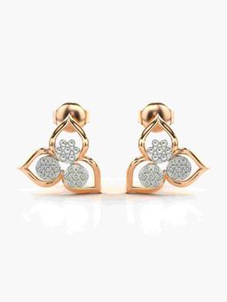 Valanova - Sterling Silver Plated with Rose Gold and Certified Lab Grown Diamond 0.32 Cts Earrings