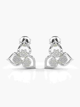 Valanova - Sterling Silver Plated with White Gold and Certified Lab Grown Diamond 0.32 Cts Earrings