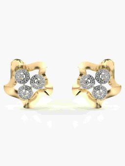 Valanova - Sterling Silver Plated with Yellow Gold and Certified Lab Grown Diamond 0.59 Cts Earrings