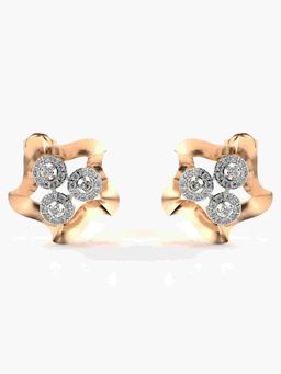 Valanova - Sterling Silver Plated with Rose Gold and Certified Lab Grown Diamond 0.59 Cts Earrings