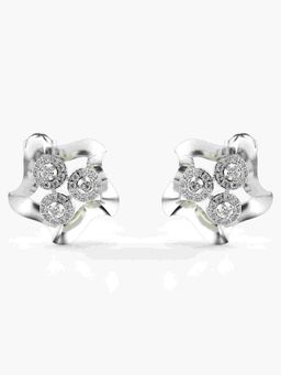 Valanova - Sterling Silver Plated with White Gold and Certified Lab Grown Diamond 0.59 Cts Earrings