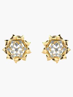 Valanova - Sterling Silver Plated with Yellow Gold and Certified Lab Grown Diamond 0.36 Cts Earrings