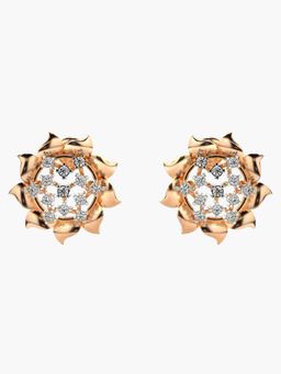Valanova - Sterling Silver Plated with Rose Gold and Certified Lab Grown Diamond 0.36 Cts Earrings