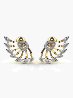 Valanova - Sterling Silver Plated with Yellow Gold and Certified Lab Grown Diamond 0.47 Cts Earrings