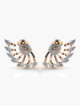 Valanova - Sterling Silver Plated with Rose Gold and Certified Lab Grown Diamond 0.47 Cts Earrings