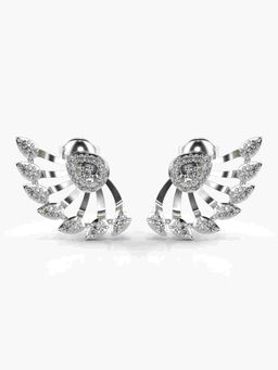 Valanova - Sterling Silver Plated with White Gold and Certified Lab Grown Diamond 0.47 Cts Earrings