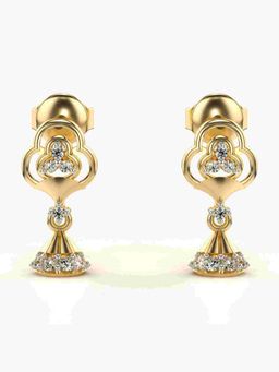 Valanova - Sterling Silver Plated with Yellow Gold and Certified Lab Grown Diamond 0.17 Cts Earrings