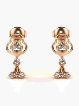 Valanova - Sterling Silver Plated with Rose Gold and Certified Lab Grown Diamond 0.17 Cts Earrings