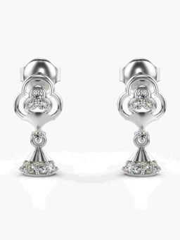 Valanova - Sterling Silver Plated with White Gold and Certified Lab Grown Diamond 0.17 Cts Earrings