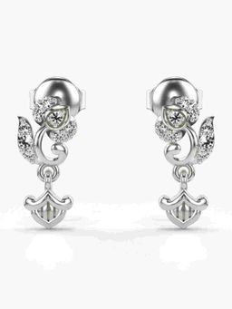 Valanova - Sterling Silver Plated with White Gold and Certified Lab Grown Diamond 0.12 Cts Earrings