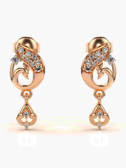 Valanova - Sterling Silver Plated with Rose Gold and Certified Lab Grown Diamond 0.19 Cts Earrings