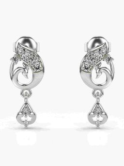 Valanova - Sterling Silver Plated with White Gold and Certified Lab Grown Diamond 0.19 Cts Earrings